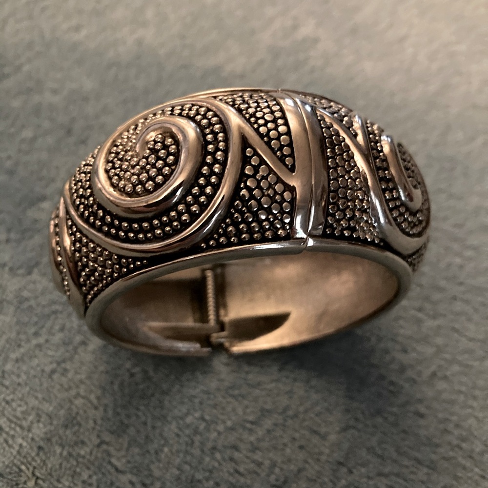 Gorgeous Chrome Hinged Cuff Bracelet